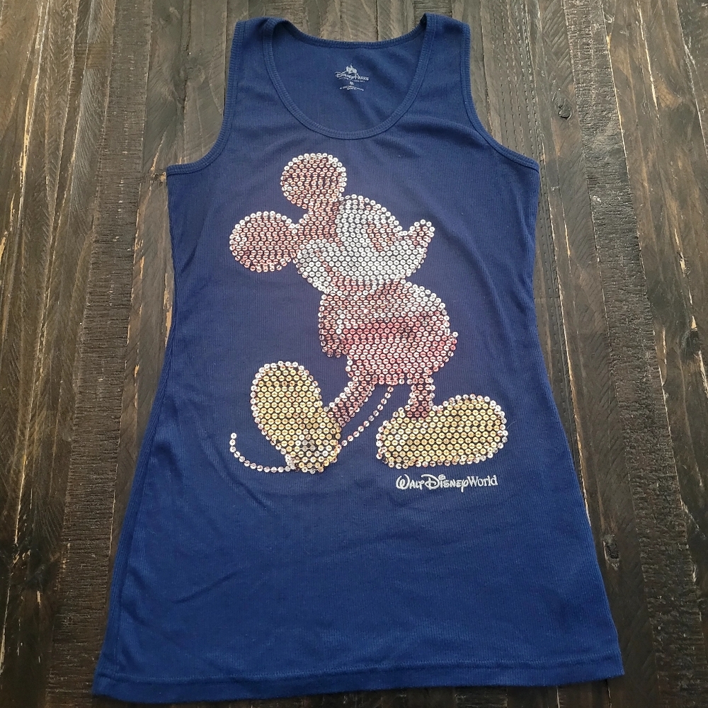 Disney Parks Disneyland Mickey Mouse Sequin Tank Top Women's Size M